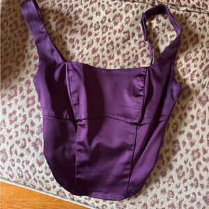 Abercrombie & Fitch Deep Plum Satin Tank